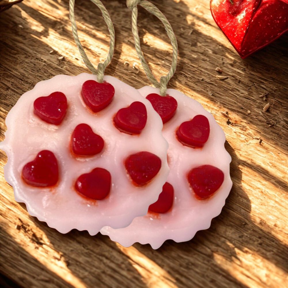 Handcrafted Vanilla Heart Agate Soy Wax Sachet Set of 2